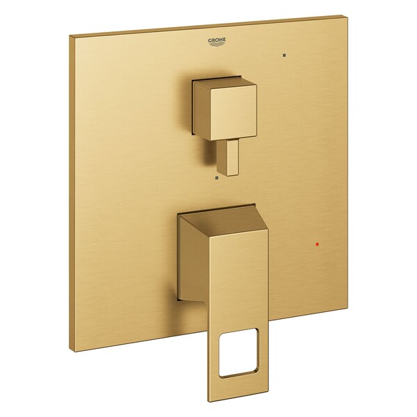 Eurocube Pressure Balance Valve Trim With 2-Way Diverter With Cartridge, Gold